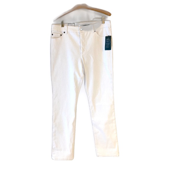 NWT Lauren Ralph Lauren Straight Denim Jeans Ankle White 14 - Picture 3 of 10